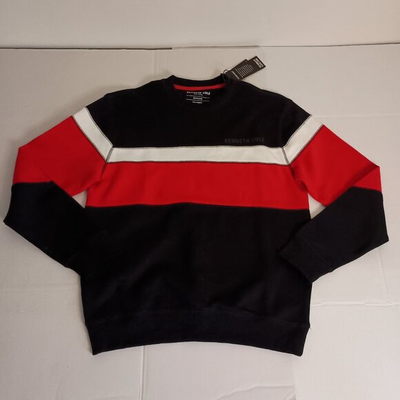 Kenneth Cole Mobility Fleece Crew Neck Sweatshirt Red White Black Men’s Size M N - Picture 16 of 16